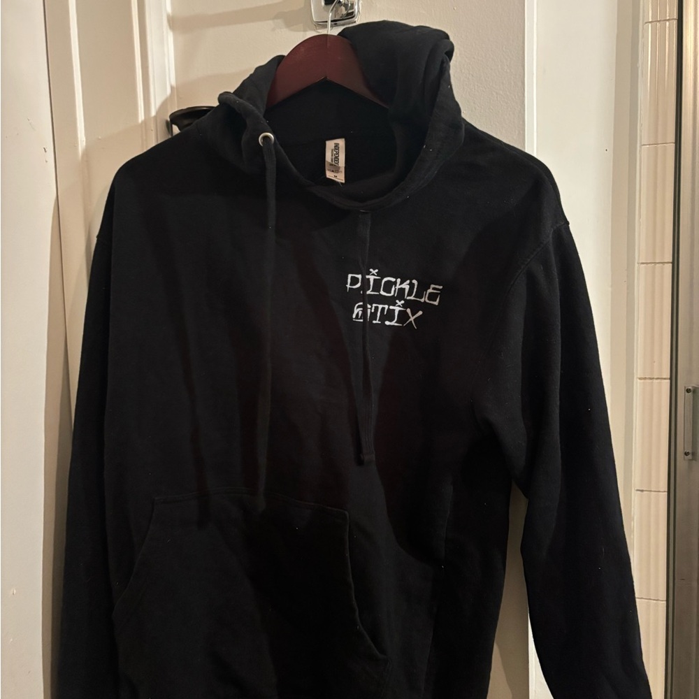 American Apparel Black Hoodie with White Graphic